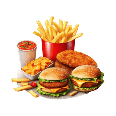 Double Burger & Fries